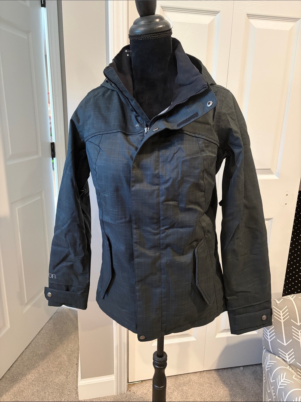 Burton Women's Dark Gray Hooded Ski Jacket
